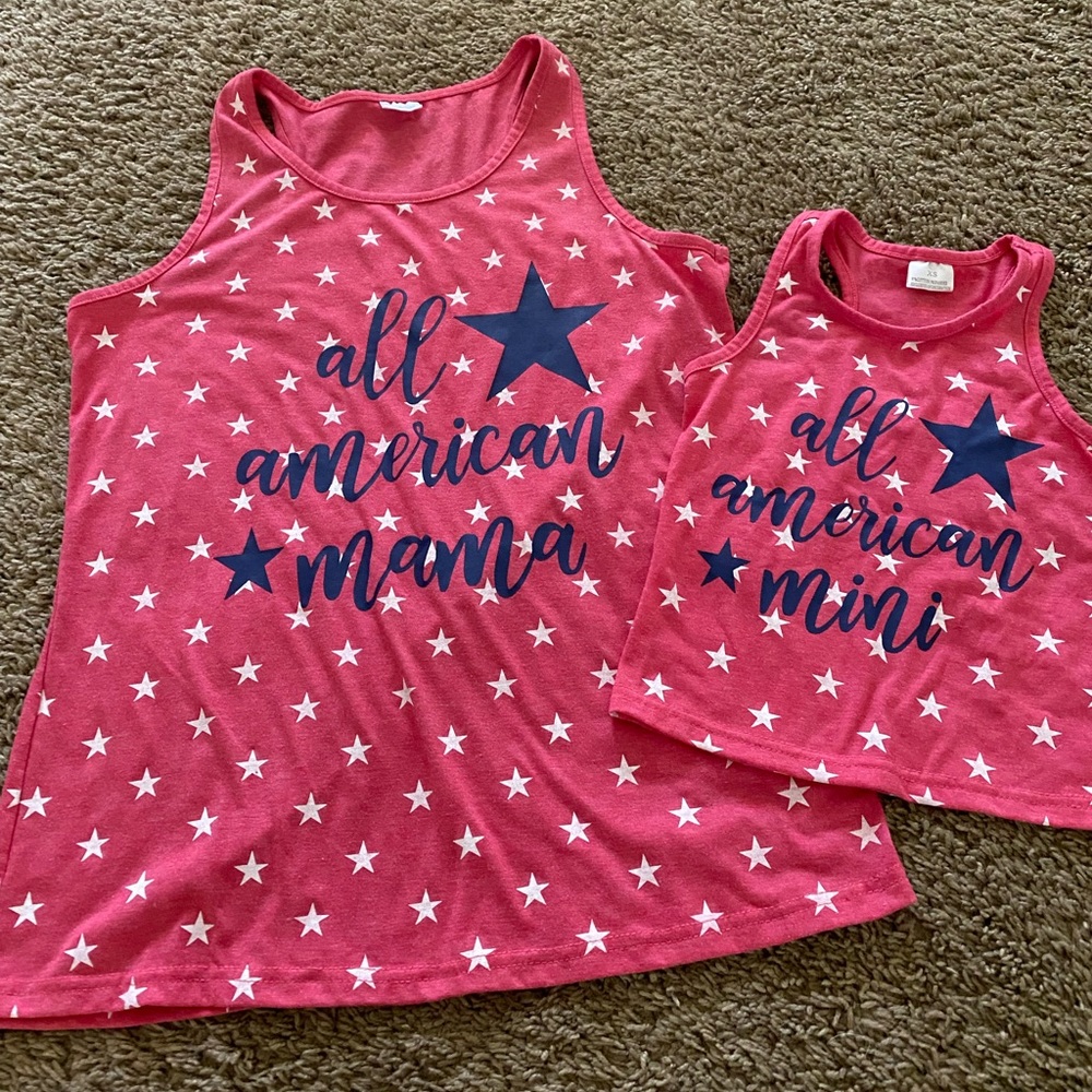 Mommy and me matching tank top set.